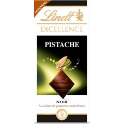 LINDT Tablette de Chocolat Noir Excellence éclats de pistaches caramélisées 100g
