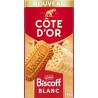 COTE D'OR Tablette de Chocolat Blanc Eclats de Biscuit Croustillant Biscoff 190g