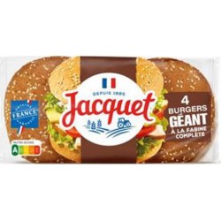 Jacquet Pain pour hamburger Géant complet x4 350g