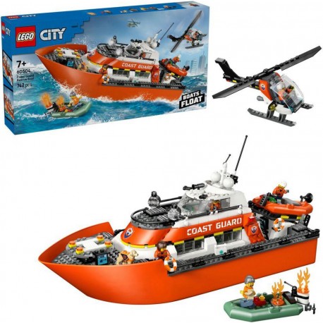 LEGO 60504®CITY LE BATEAU DE SAUVETAGE ET L’HELICOPTERE DES GARDE-COTES