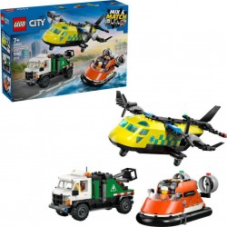 LEGO 60505®CITY AVION, CAMION D’ASSISTANCE ET AEROGLISSEUR MODULABLE