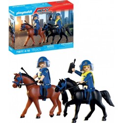 PLAYMOBIL 2 POLICIERS CAVALIERS AVEC LEURS CHEVAUX-71877
