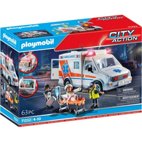 PLAYMOBIL 71232 AMBULANCE AVEC ENFANT BLESSE