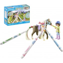 PLAYMOBIL 71640 CAVALIERE AVEC CRINIERE A COLORIER