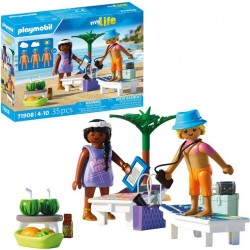 PLAYMOBIL 71908 COUPLE VACANCIERS A LA PLAGE ET TRANSATS