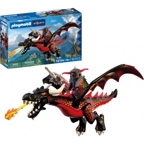PLAYMOBIL 72114 DRAGON NOIR & CHEVALIER