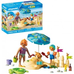 PLAYMOBIL 71906 FAMILLE JOUANT DANS LE SABLE A LA PLAGE