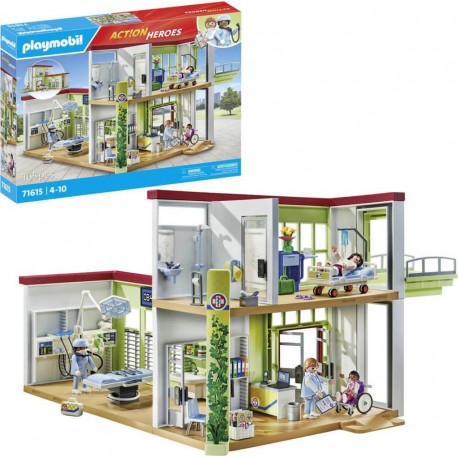 PLAYMOBIL 71615 HOPITAL AMENAGE AVEC TOIT VEGETAL