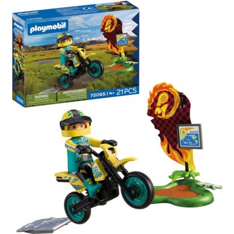PLAYMOBIL 72065 MOTOCROSS RIDER & ACCESSOIRES