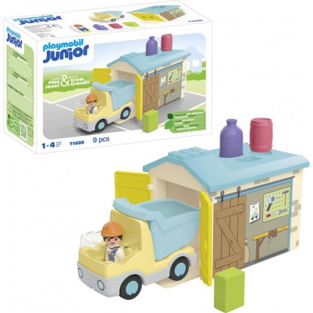 PLAYMOBIL 71686 OUVRIER AVEC CAMION ET GARAGE
