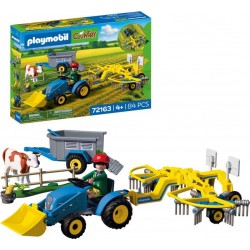 PLAYMOBIL 72163 PETIT TRACTEUR AVEC ANDAINEUR A FOIN