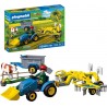 PLAYMOBIL 72163 PETIT TRACTEUR AVEC ANDAINEUR A FOIN