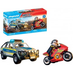 PLAYMOBIL 2 PICK-UP DE POLICE, MOTO ET PERSONNAGES-71875