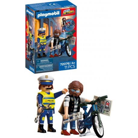 PLAYMOBIL 72076 POLICIER ET VOLEUR DE VELO