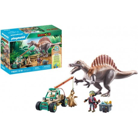 PLAYMOBIL 71820 SPINOSAURE, CHERCHEUR ET VEHICULE A GRUE