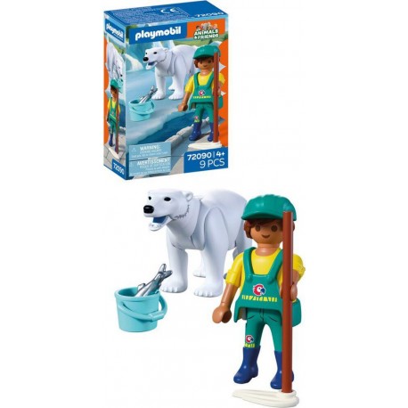 PLAYMOBIL 72090 ZOO OURS POLAIRE ET GARDIEN DE ZOO