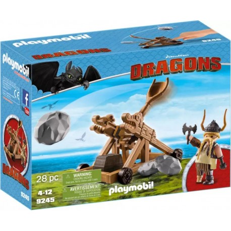 PLAYMOBIL 9245 Dragons (DreamWorks) Gueulfor avec catapulte