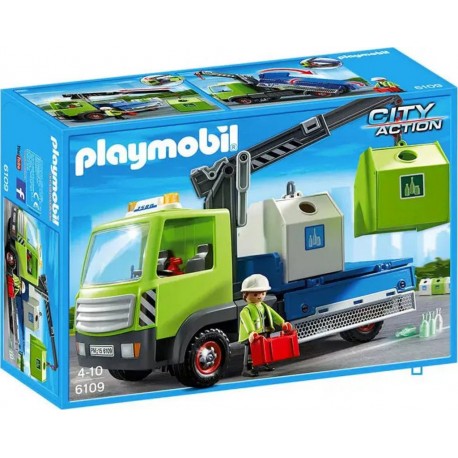 PLAYMOBIL 6109 City Action Camion avec grue et conteneurs à verre