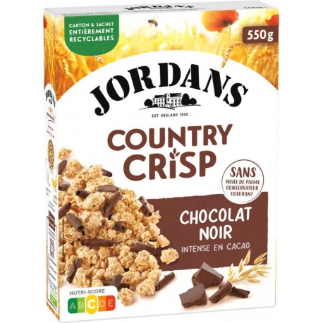 JORDANS COUNTRY CRISP CHOCOLAT NOIR 550g